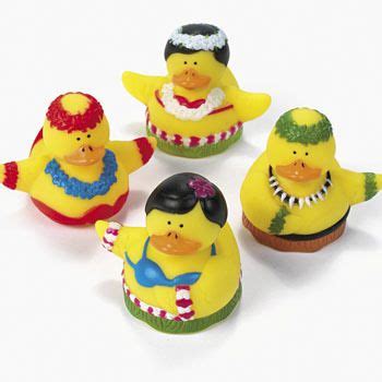 hula dancer rubber duckies  vinyl duckies  ready  show   moves luau party