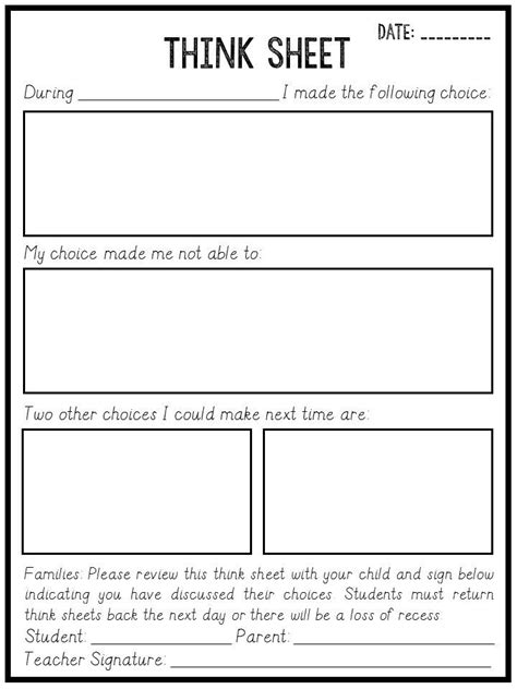 image result   time sheet  sheets classroom behavior