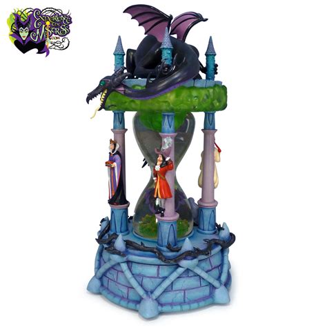 disney direct and catalog villains light up with sounds hourglass snow globe statue maleficent