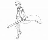 Coloring Kirito Pages Popular sketch template