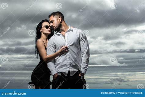 Beautiful Young Couple Hugging Sensual Outdoor Married Couple Sensual