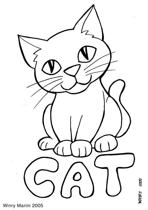 gambar art lore cat coloring page mewarnai kucing gambar  rebanas