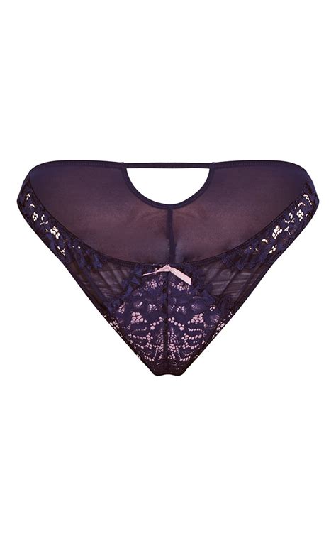 navy ann summers contrast lace brazilian prettylittlething