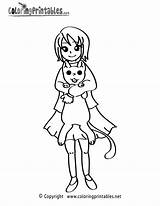 Coloring Cat Girl Pages Girls Printable Cute Color Printables Thank Please Coloringprintables sketch template
