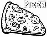 Pizza Coloring Pages Slice sketch template