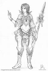 Female Mage Deviantart Nadia Meganerid Battle sketch template