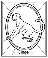 Chinois Singe Signe Enfants Signes Astrologie Astrological Astrologiques Astrologique Colorier Coloriages Authentique Copie sketch template