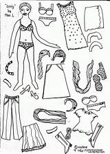Coloring Paper Doll Pages Clothes Printable Dolls Kids Vintage Library Clipart Roman Popular sketch template