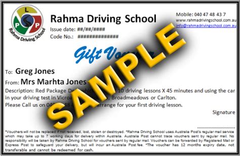 driving lessons gift vouchers rahma driving school