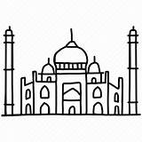Taj Mahal Mausoleum sketch template