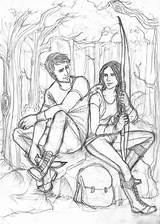Hunger Coloring Hunting Katniss Azcoloring Fics Recomendaciones sketch template