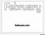 February Letters Bubble Coloring Activity Sheet Pages Months sketch template