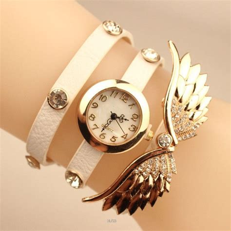 angel s wings pu strap watch fashion watches stylish watches