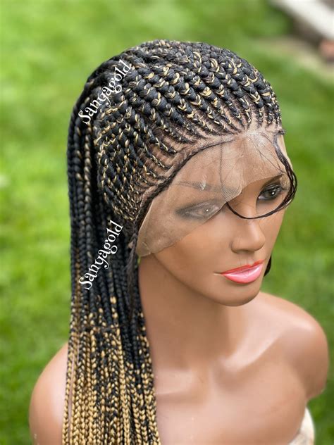 full lace cornrow wig braided wig braid wig all round etsy