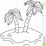 Coloring Islet Palm Trees Book sketch template