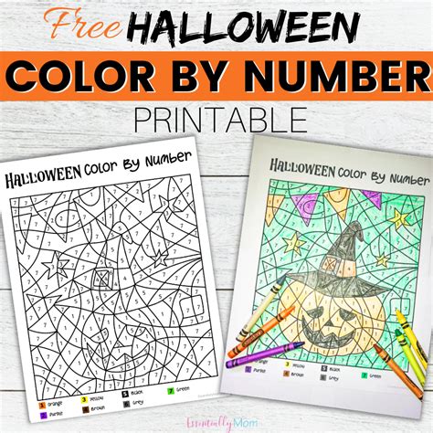 halloween color  number printable halloween