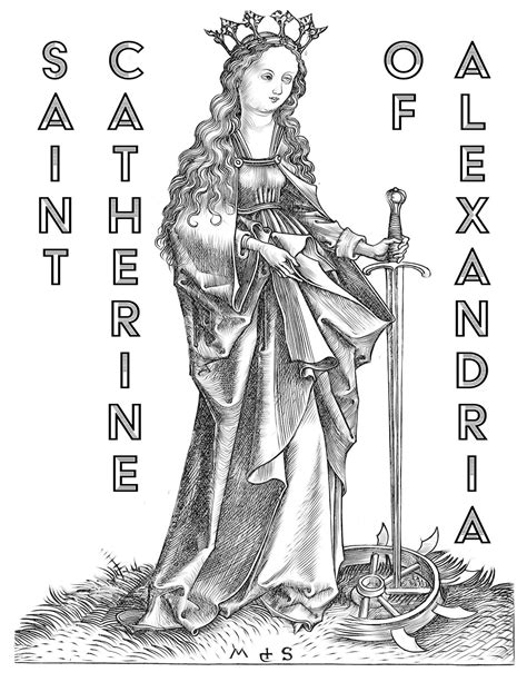 Saint Catherine Of Alexandria Catholic Coloring Page