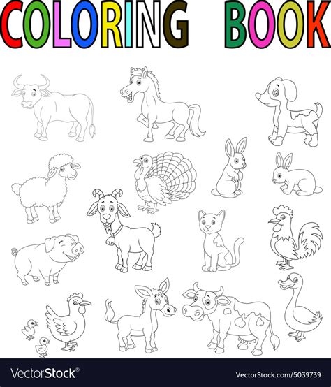 farm animal coloring book royalty  vector image