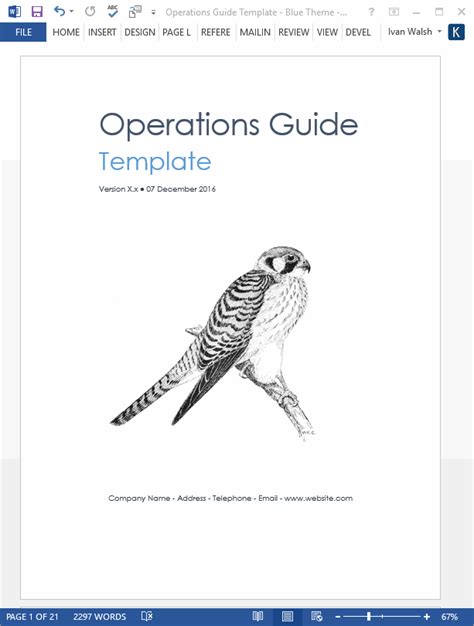 operations plan template ms office templates forms checklists  ms office  apple iwork