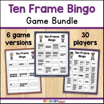 ten frame bingo bundle  primary delight teachers pay teachers