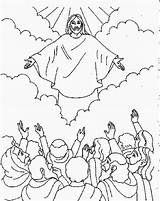 Ascension Jesus Coloring Pages Christ Thursday Children sketch template