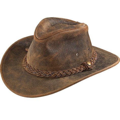 outback crushable leather hat rustic large henschel