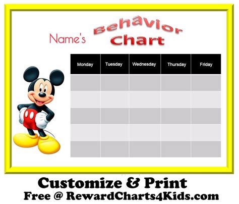 disney classroom classroom themes  printable behavior chart