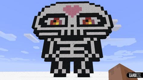 minecraft pixel art     cute skeleton  garbi kw pixelart