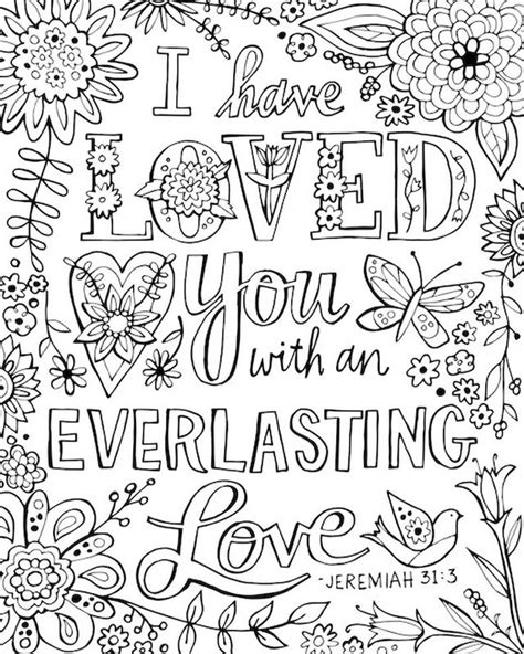 everlasting love coloring canvas bible verse coloring page love