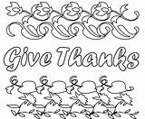 Coloring Thanks Give Pages Printable Thankful sketch template