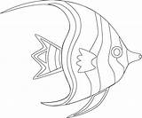 Fish Outline Angel Coloring Print Kids Size sketch template