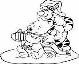 Coloring Pages Christmas Disney Tigger Piglet Printable Pooh Print sketch template