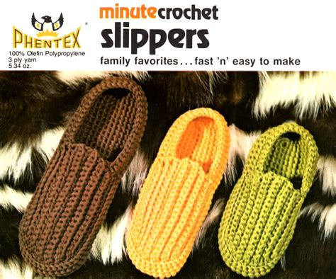 minute crochet slippers    family fast  easy