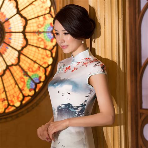 Silk Cheongsam Chinese Style Dress Women Sexy Qipao Vintage China