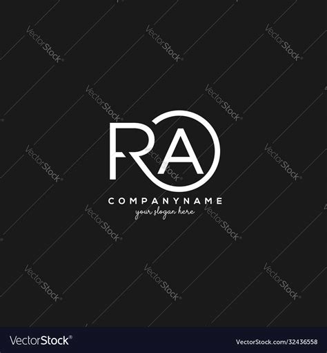 Initial Ra Letter Logo With Circle Template Vector Image