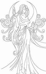 Goddess Swirls sketch template