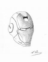 Iron Man Drawing Helmet Pencil Deviantart sketch template