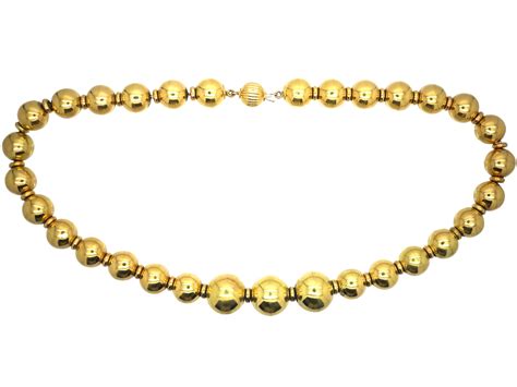 ct gold bead necklace   antique jewellery company