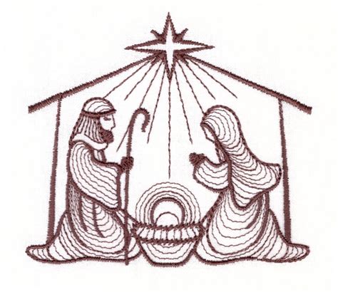 nativity scene drawing    clipartmag