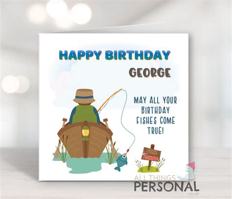 funny fishing birthday card   personal