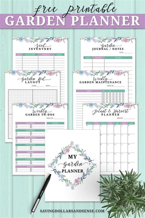 printable garden journal pages image