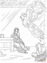 Gabriel Engel Kolorowanka Zwiastowanie Anunciacion Maryi Anioł Kleurplaten Kolorowanki Dore Basteln Gustave sketch template