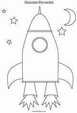 Space Rocket Template Preschool Coloring Colouring Outer Pages Activities Rockets Crafts Theme Preschoolers Printable Straw Craft Print Outline Ship Templates sketch template