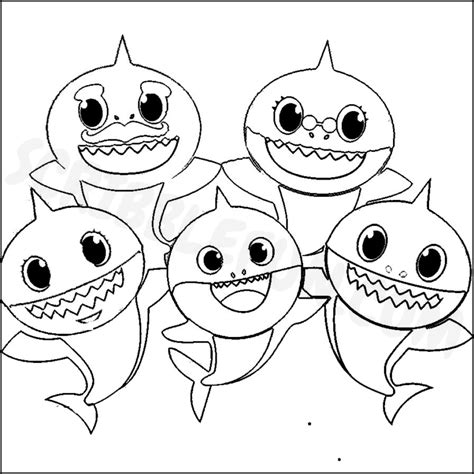 baby shark printable coloring pages printable templates