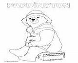 Coloring Pages Paddington Suitcase Sitting sketch template