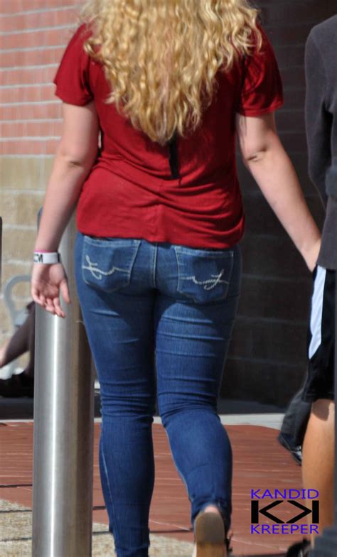 chubby blonde teen curly hair skin tight jeans