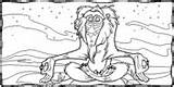 Coloring Rafiki Lion King Pages Meditation sketch template