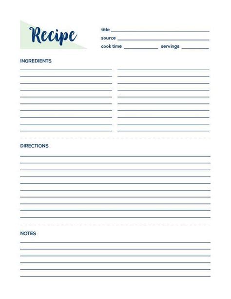 recipe card clipart blank pictures  cliparts pub