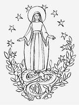 Virgen Medalla Milagrosa sketch template