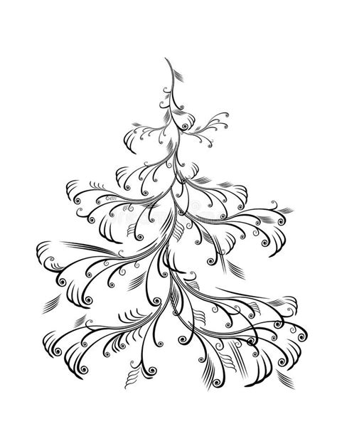 árvore De Natal Isolada Ilustração Do Vetor Ilustração De Caligrafia